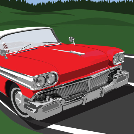 Luis Ramirez Classic Car Illustration