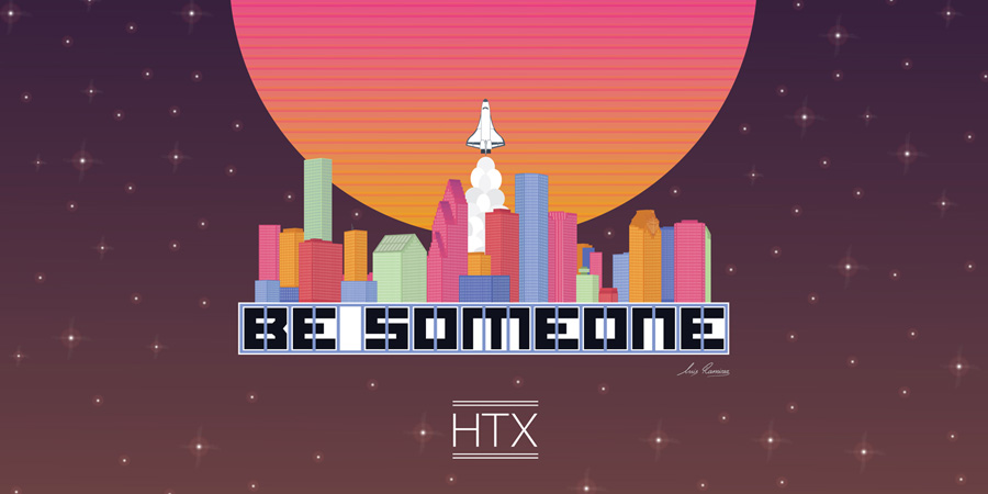 Houston Skyline Illustration by Luis Ramirez